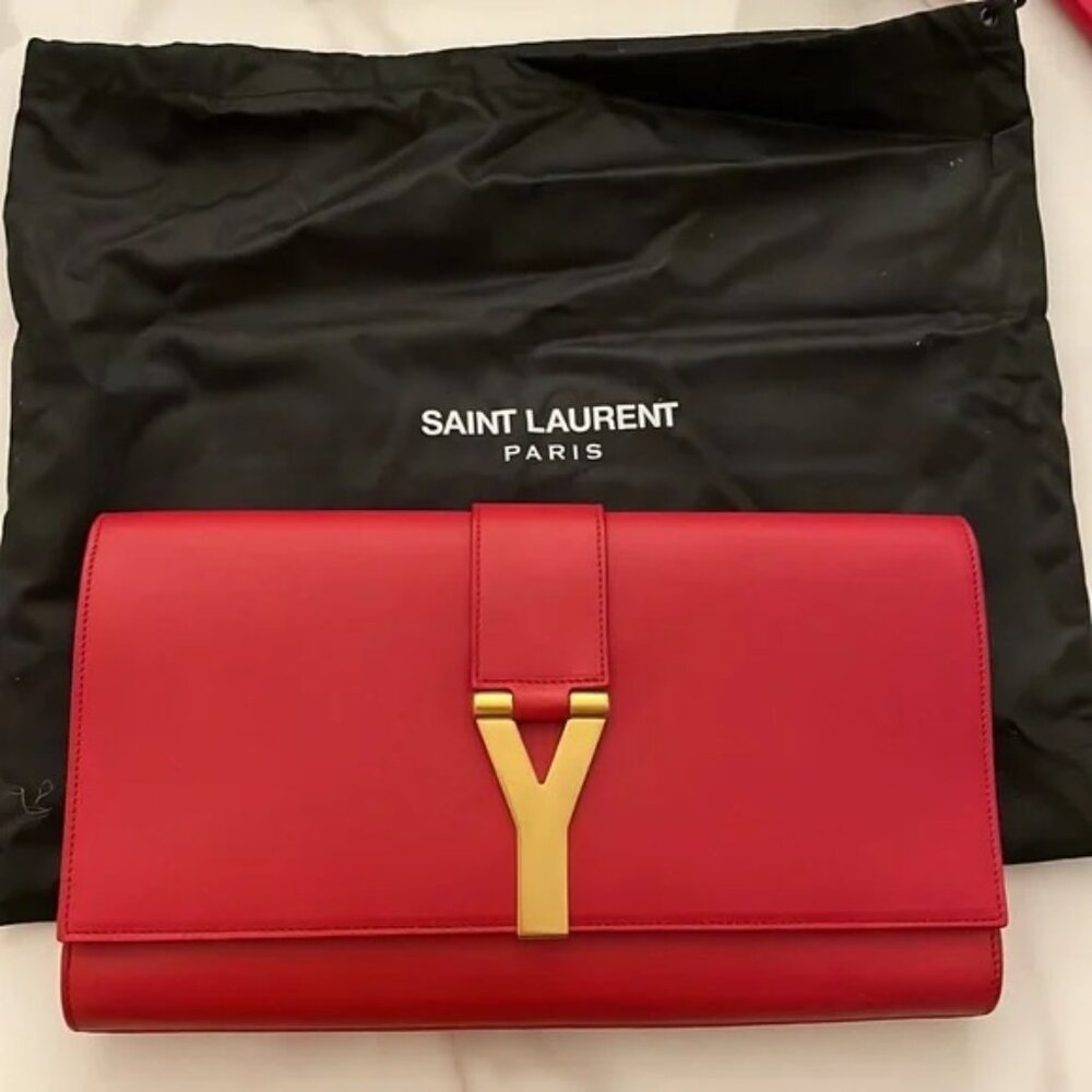 Red Saint Laurent Sac Clutch